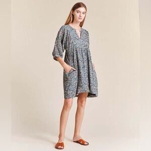 Trovata Paola Shift Dress Ditzy Floral Blue, Sz Medium